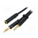 Cable Jack 3.5mm 3pin plug x2,Jack 3.5mm 4pin socket 0.3m