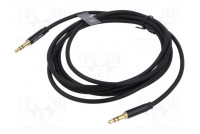 Kaapeli Jack 3,5mm 3pin pistoke,molemmin puolin 0,5m musta