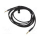 Cable Jack 3.5mm 3pin plug,both sides 0.5m black textile