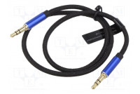 Kaapeli Jack 3,5mm 3pin pistoke,molemmin puolin 0,5m musta