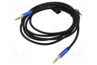 Kaapeli Jack 3,5mm 3pin pistoke,molemmin puolin 1,5m musta