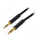 Kaapeli Jack 3,5mm 3pin pistoke,molemmin puolin 1,5m musta