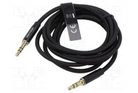 Kaapeli Jack 3,5mm 3pin pistoke,molemmin puolin 1,5m musta