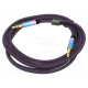 Cable Jack 3.5mm 3pin plug,both sides 1.5m black textile