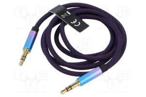 Cable Jack 3.5mm 3pin plug,both sides 1m Plating: gold-plated