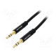 Cable Jack 3.5mm 3pin plug,both sides 1m Plating: gold-plated