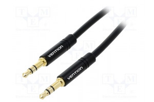 Cable Jack 3.5mm 3pin plug,both sides 1m Plating: gold-plated