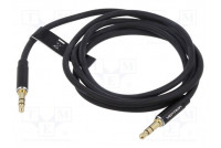 Kaapeli Jack 3,5mm 3pin pistoke,molemmin puolin 1m musta