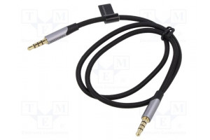 Cable Jack 3.5mm 3pin plug,both sides 1m Plating: gold-plated