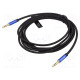Cable Jack 3.5mm 3pin plug,both sides 2m Plating: gold-plated
