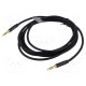 Cable Jack 3.5mm 3pin plug,both sides 2m Plating: gold-plated