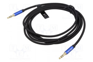 Cable Jack 3.5mm 3pin plug,both sides 2m Plating: gold-plated