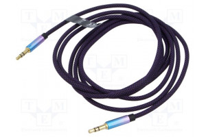 Cable Jack 3.5mm 3pin plug,both sides 2m Plating: gold-plated