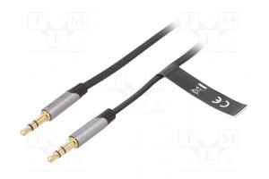 Cable Jack 3.5mm 3pin plug,both sides 5m Plating: gold-plated