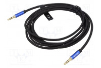 Kaapeli Jack 3,5mm 3pin pistoke,molemmin puolin 5m musta