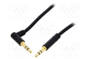 Cable Jack 3.5mm 3pin plug,Jack 3.5mm 3pin angled plug 0.5m