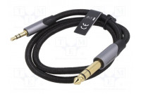 Kaapeli Jack 3,5mm 3pin pistoke,Jack 6,3 mm 3pin pistoke