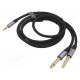 Cable Jack 3.5mm 3pin plug,Jack 6,3mm plug x2 1.5m black