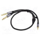 Kaapeli Jack 3,5mm 3pin pistoke,Jack 6,3mm pistoke x2 1m