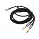 Kaapeli Jack 3,5mm 3pin pistoke,Jack 6,3mm pistoke x2 2m