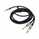 Kaapeli Jack 3,5mm 3pin pistoke,Jack 6,3mm pistoke x2 3m