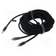 Cable Jack 3.5mm 3pin plug,RCA plug x2 10m black textile