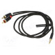 Cable Jack 3.5mm 3pin plug,RCA plug x2 1m textile black
