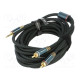 Cable Jack 3.5mm 3pin plug,RCA plug x2 5m black textile