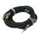 Cable Jack 3.5mm 3pin plug,RCA plug x2 8m black textile