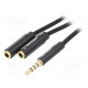 Cable Jack 3.5mm 3pin socket x2,Jack 3,5mm 4pin plug 0.3m