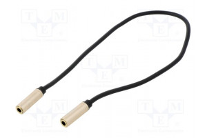 Cable Jack 3.5mm 3pin socket,both sides 0.3m black