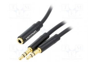 Cable Jack 3.5mm 3pin socket,Jack 3.5mm 3pin plug x2 1m