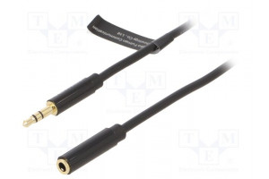 Cable Jack 3.5mm 3pin socket,Jack 3.5mm 3pin plug 1m black