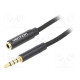 Cable Jack 3.5mm 4pin socket,Jack 3,5mm 4pin plug 1m black