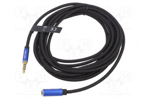 Cable Jack 3.5mm 4pin socket,Jack 3,5mm 4pin plug 3m black