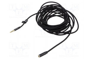 Cable Jack 3.5mm 4pin socket,Jack 3,5mm 4pin plug 5m black