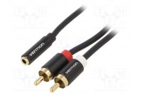 Cable Jack 3.5mm socket,RCA plug x2 1m Plating: gold-plated