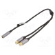 Cable Jack 3.5mm socket,RCA socket x2 0.3m