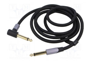 Cable Jack 6,35mm plug,Jack 6.35mm angled plug 1.5m black
