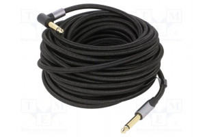 Cable Jack 6,35mm plug,Jack 6.35mm angled plug 10m black