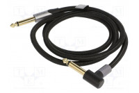Cable Jack 6,35mm plug,Jack 6.35mm angled plug 1m black