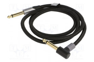 Cable Jack 6,35mm plug,Jack 6.35mm angled plug 1m black