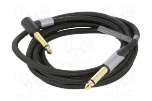 Cable Jack 6,35mm plug,Jack 6.35mm angled plug 2m black