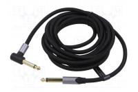 Cable Jack 6,35mm plug,Jack 6.35mm angled plug 3m black