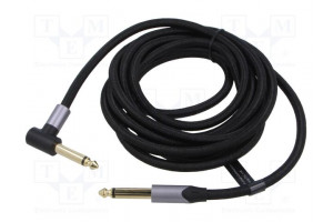 Cable Jack 6,35mm plug,Jack 6.35mm angled plug 3m black