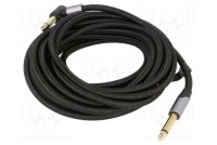 Cable Jack 6,35mm plug,Jack 6.35mm angled plug 5m black