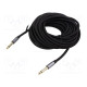 Cable Jack 6,3mm 2pin plug,both sides 10m black Øcable: 6mm