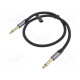 Cable Jack 6,3mm 2pin plug,both sides 2m Plating: gold-plated