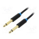 Kaapeli Jack 6,3 mm 2pin pistoke,molemmin puolin 3m musta