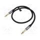 Cable Jack 6,3mm 2pin plug,both sides 3m Plating: gold-plated
